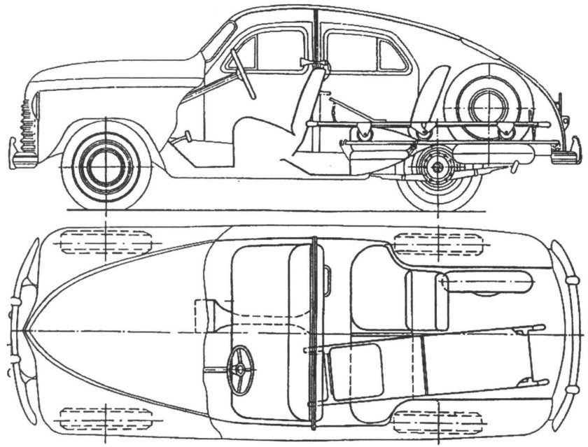 ГАЗ м20 победа чертёж кузова