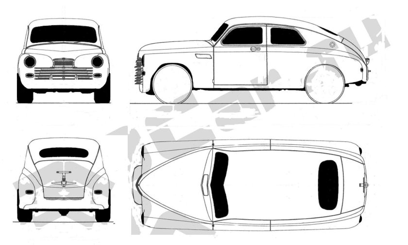 ГАЗ м20 победа чертежи