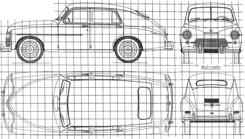 Чертежи автомобиля ГАЗ м20 победа