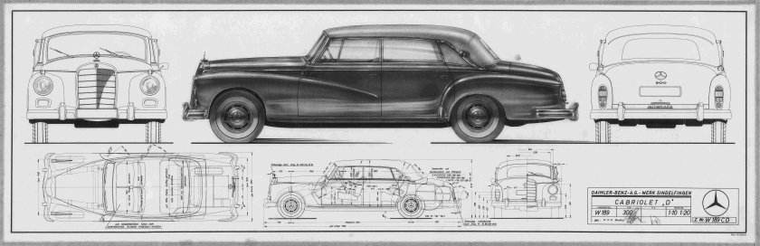Mercedes-Benz 600 (w100) чертеж