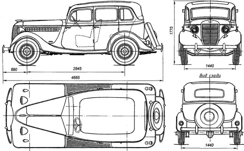 ГАЗ М 73 чертежи