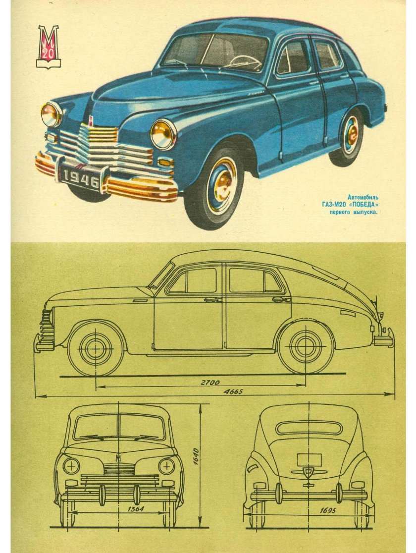 ГАЗ м20 победа чертёж кузова