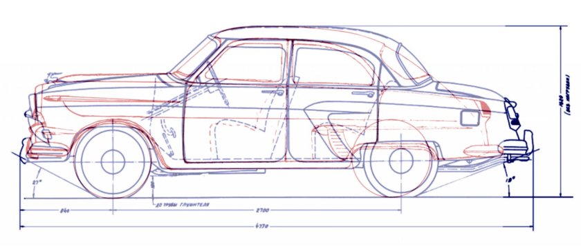 ГАЗ-21 Волга чертеж