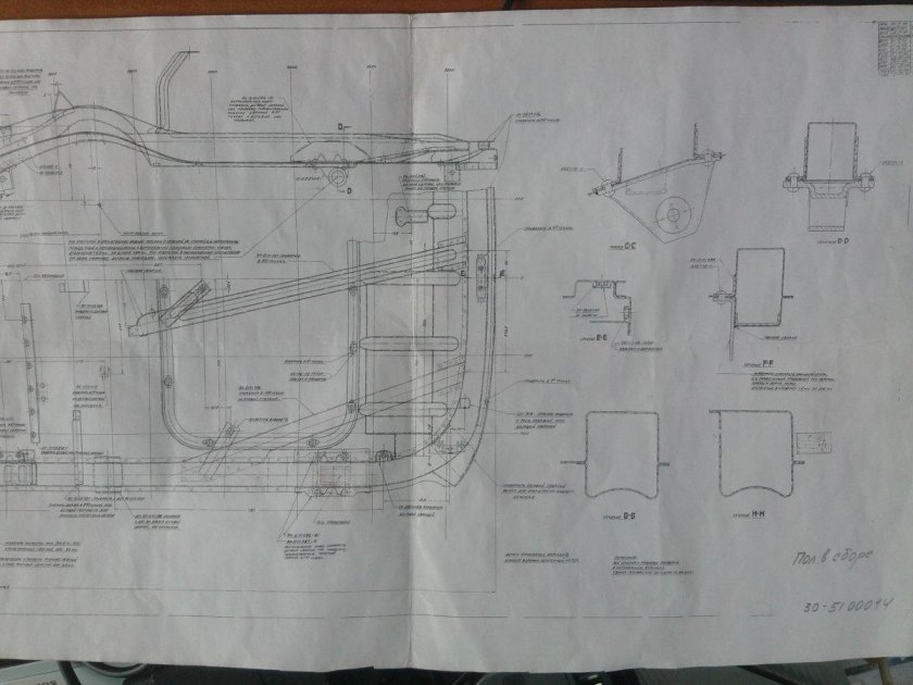 Чертеж пола ГАЗ м20 победа