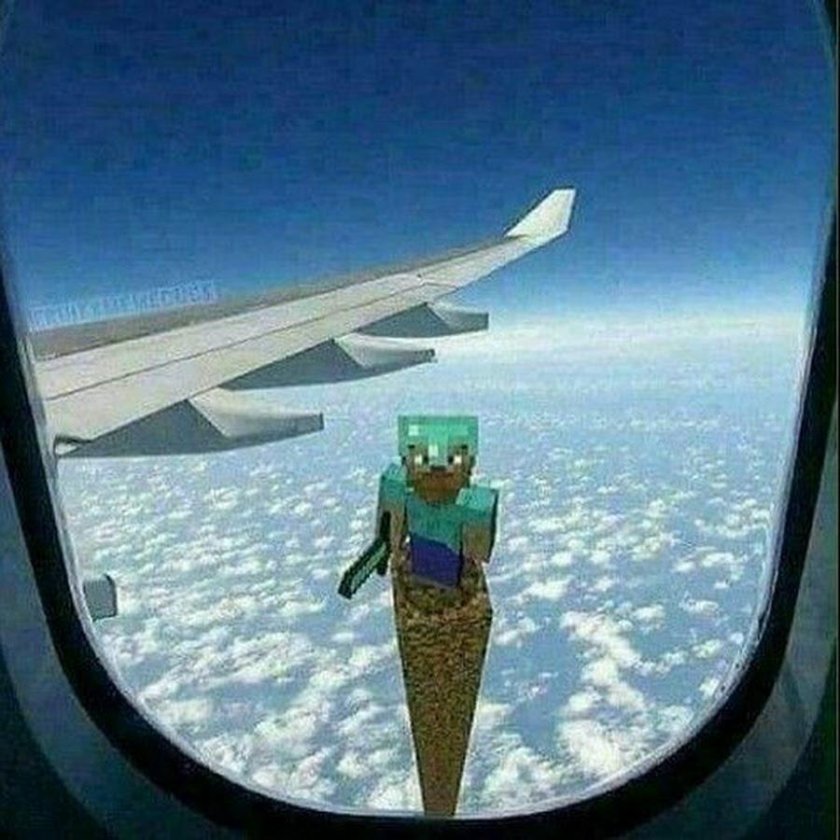 Стив в иллюминаторе самолёта