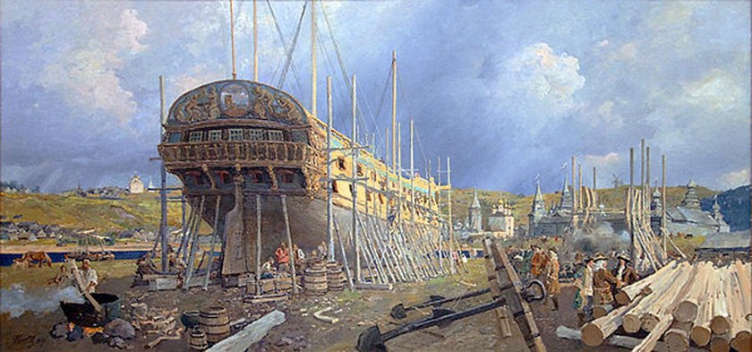 Верфь в Воронеже при Петре 1