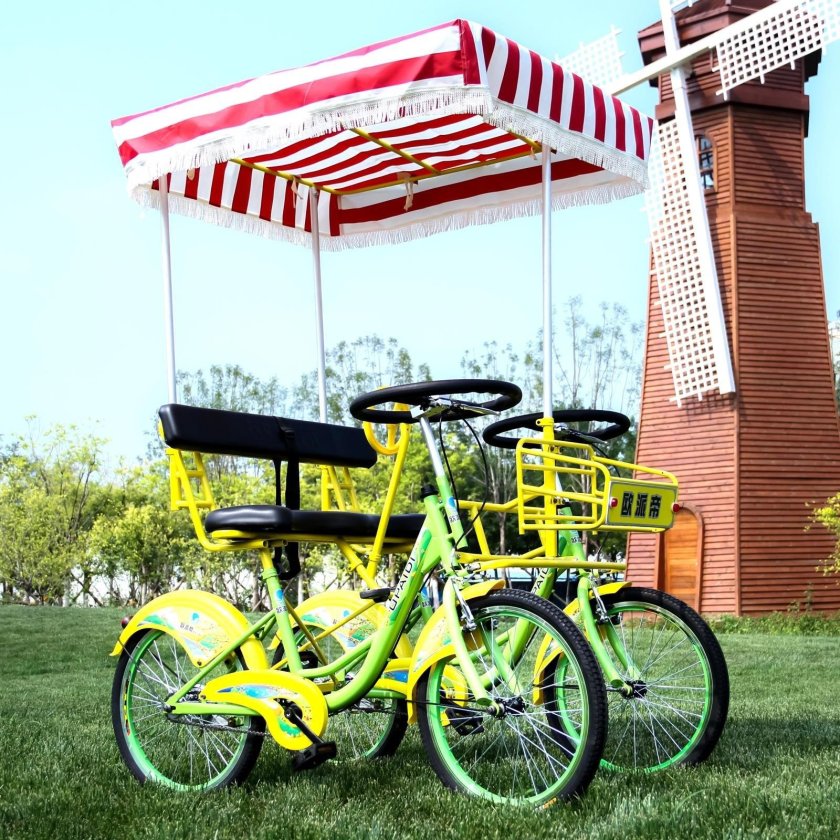 Трехместный велосипед