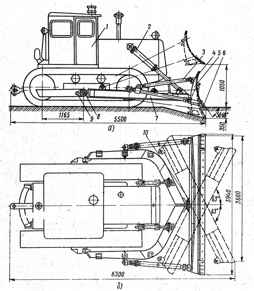 Т100 трактор габариты