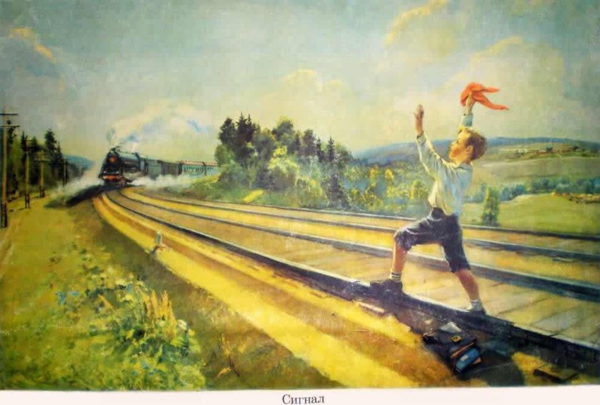 Левитан поезд в пути