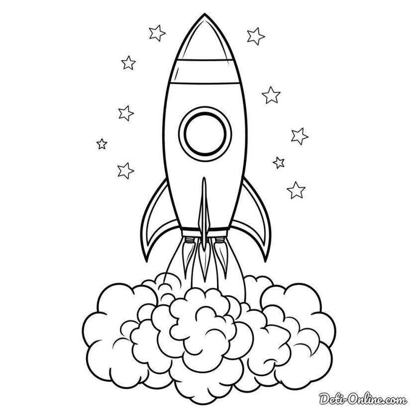 Ракета раскраска для детей