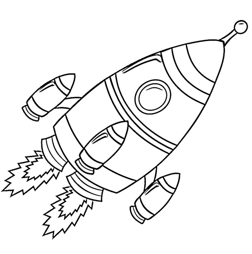 Ракета рисунок для детей раскраска