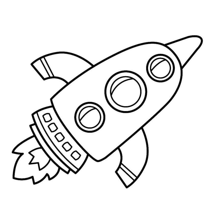 Раскраска ракета в космосе