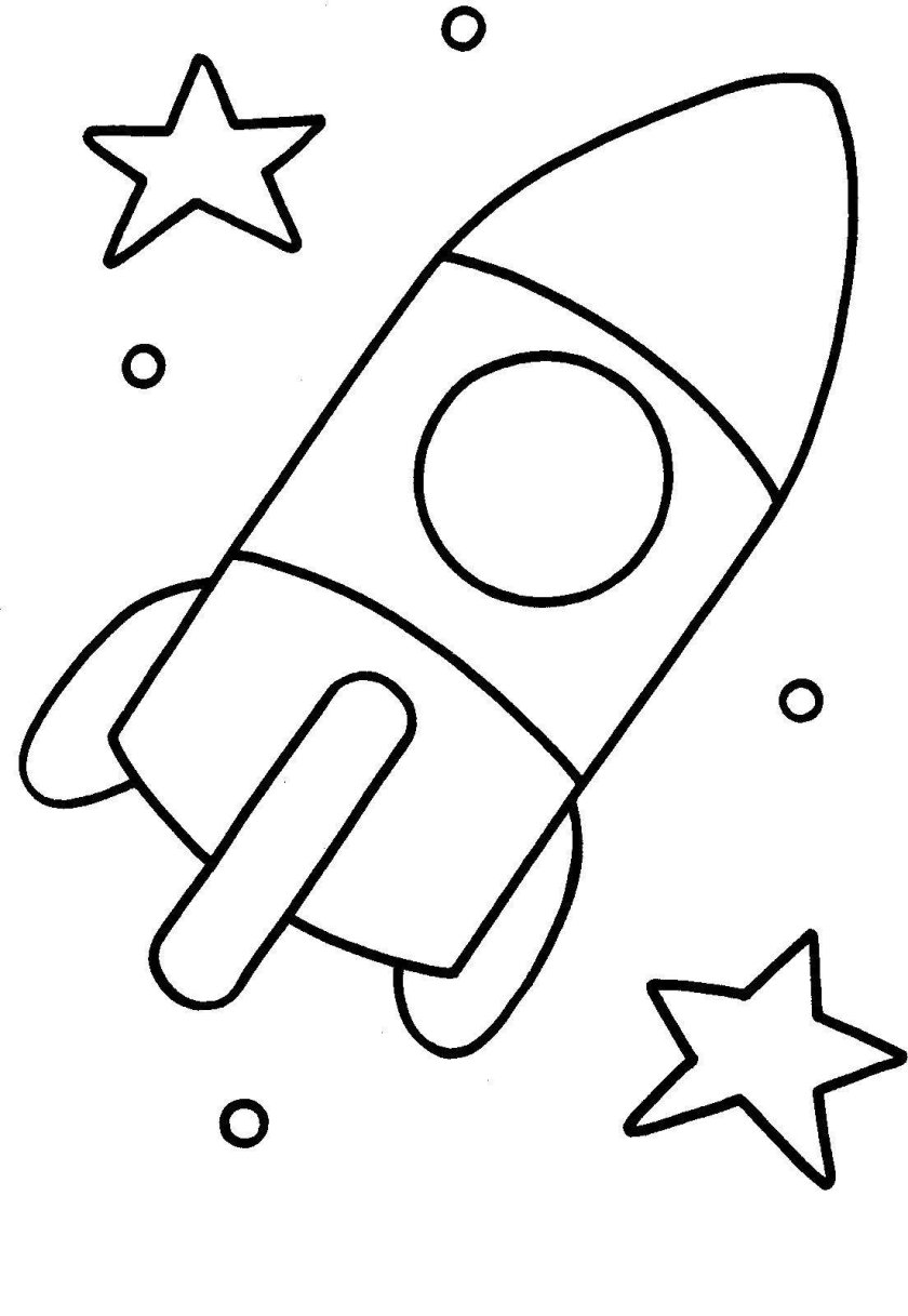 Ракета раскраска для детей