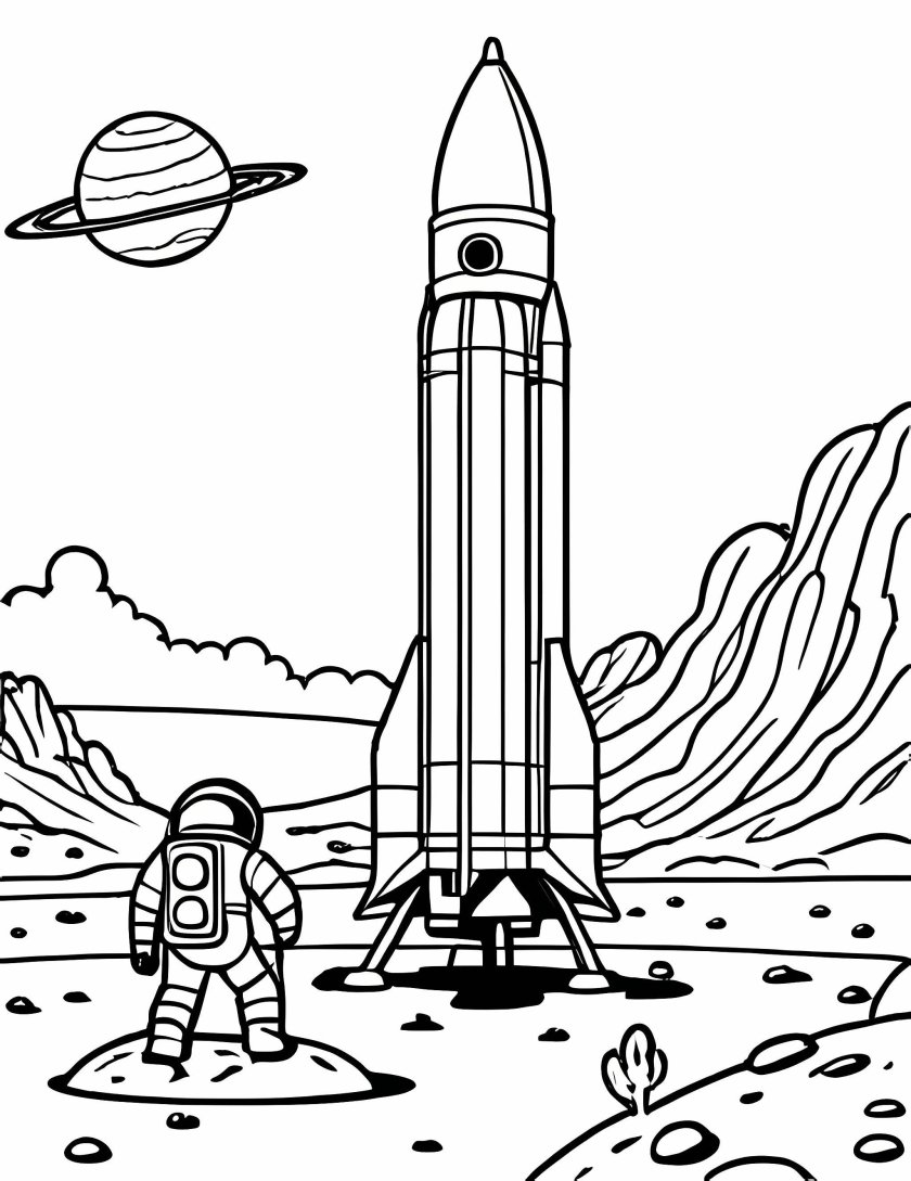Раскраска космос ракета