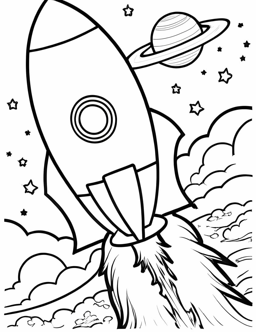 Раскраска космическая ракета