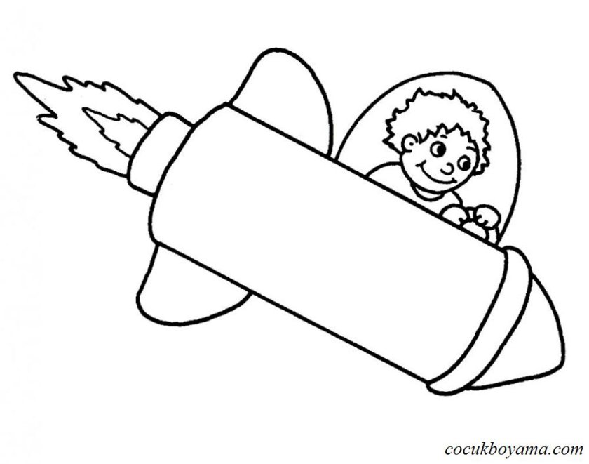 Ракета раскраска для детей