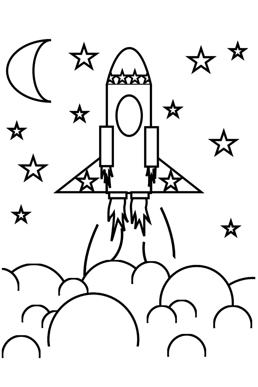 Раскраска для малышей. Космос