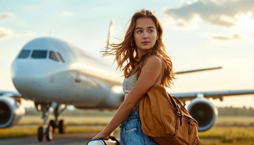 Девушка в самолете