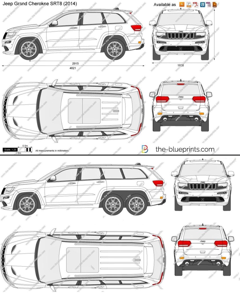 Jeep grand cherokee wk2 габариты