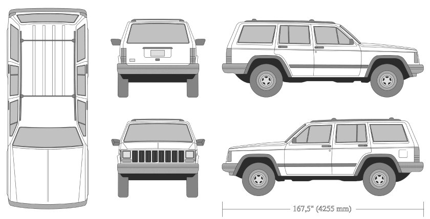 Jeep XJ Cherokee чертеж