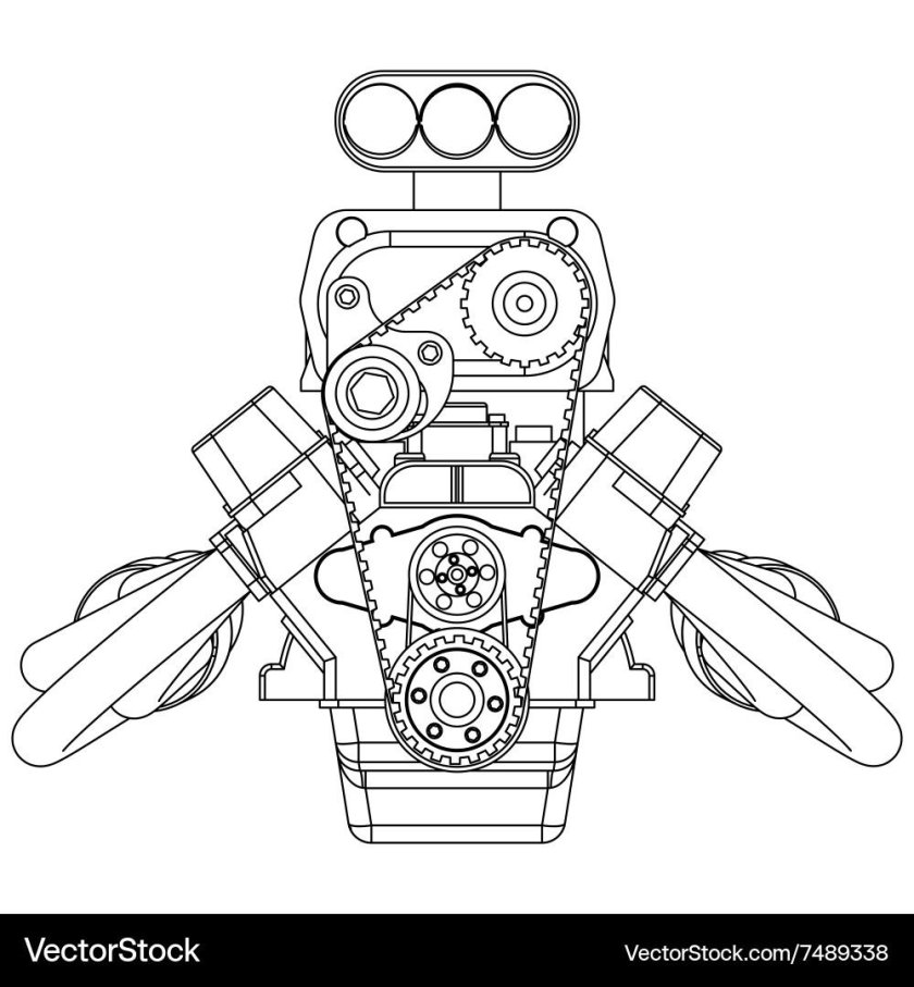 Двигатель раскраска