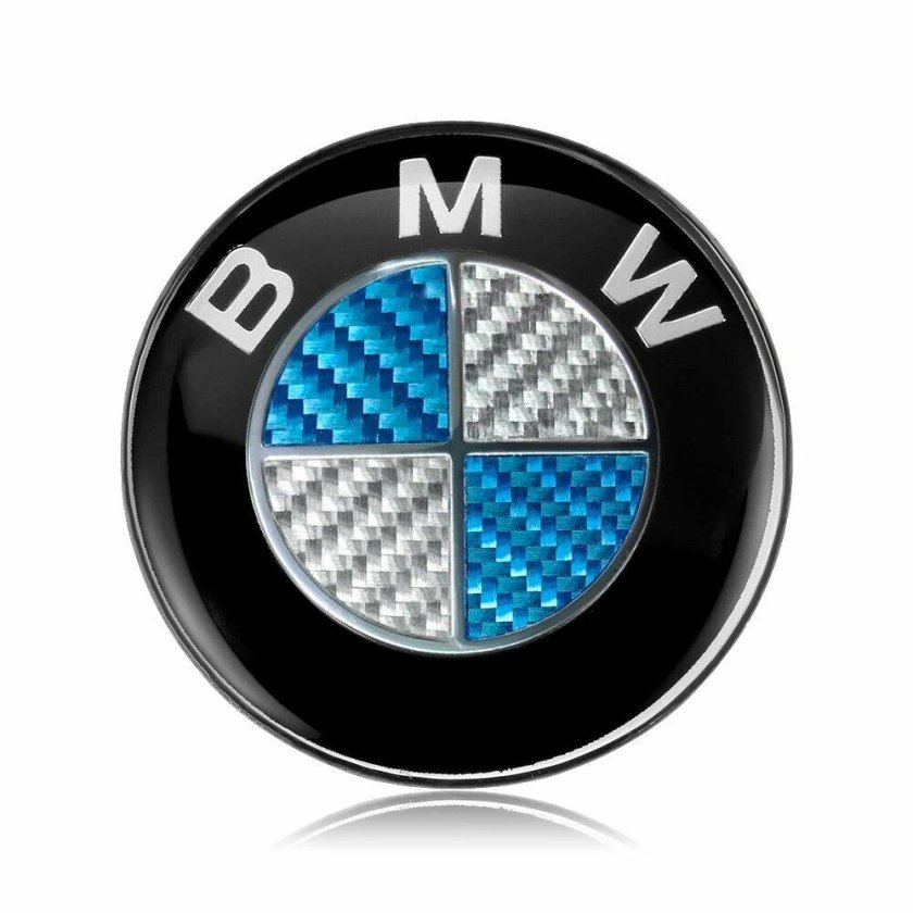 Эмблема BMW синий карбон 82 мм