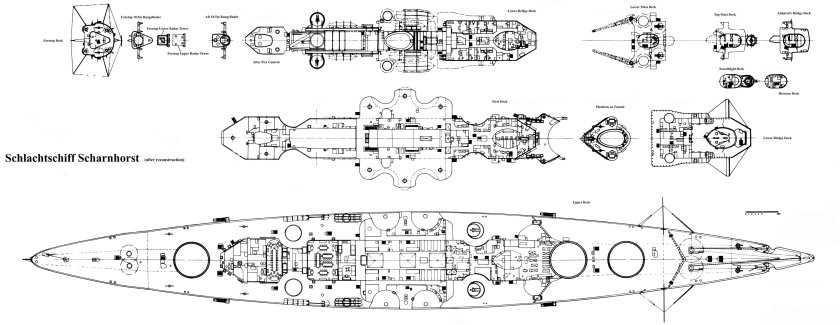 Чертежи линкора Scharnhorst