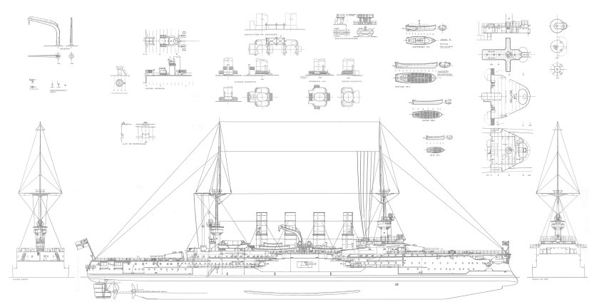 Броненосный крейсер Шарнхорст чертежи