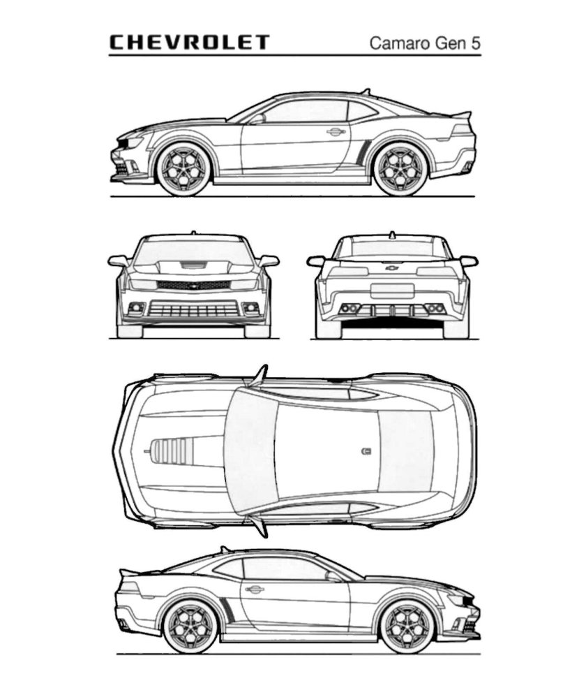 Чертёж Шевроле Камаро zl1