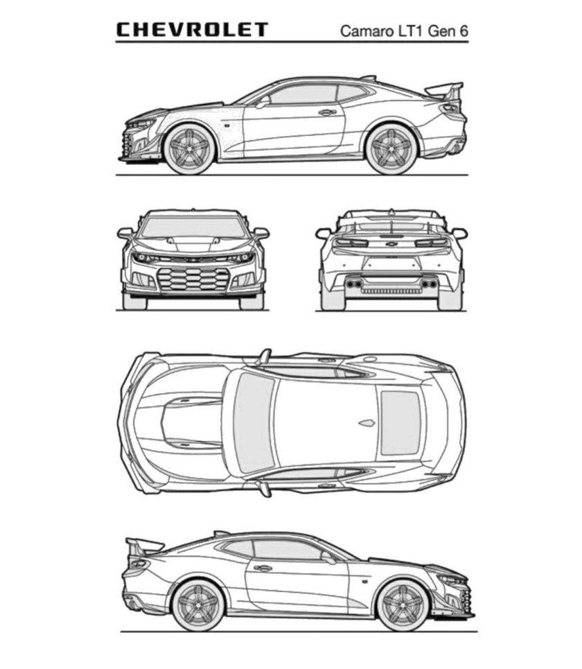 Chevrolet camaro zl1 чертёж