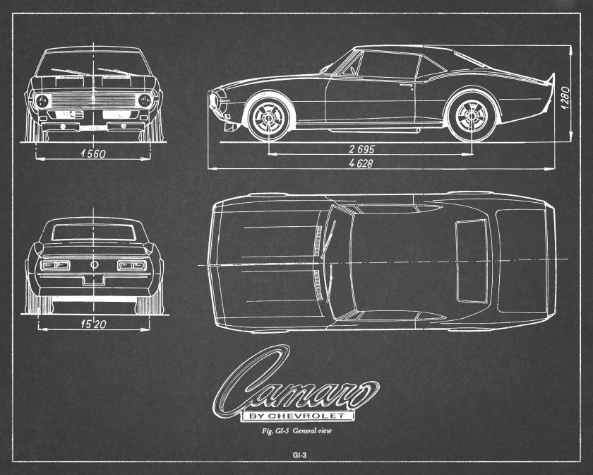 Chevrolet camaro 1969 чертеж