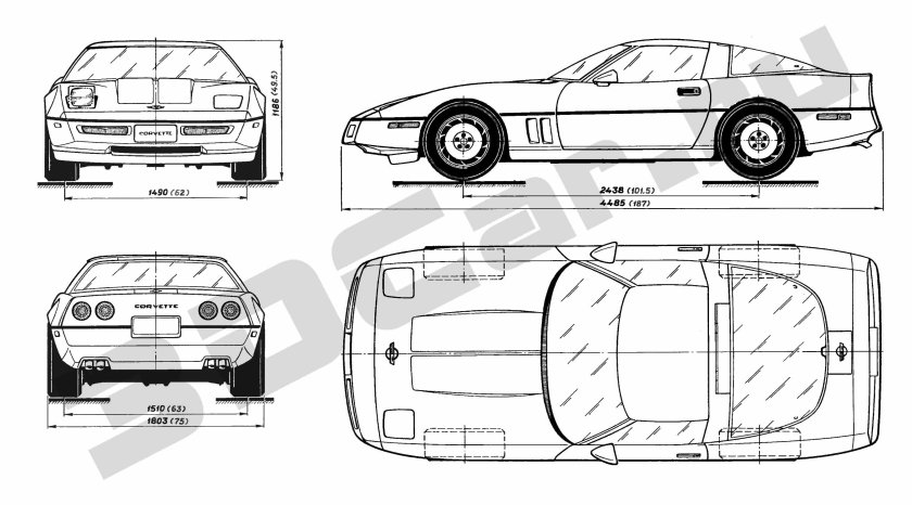 Chevrolet Corvette c4 чертежи