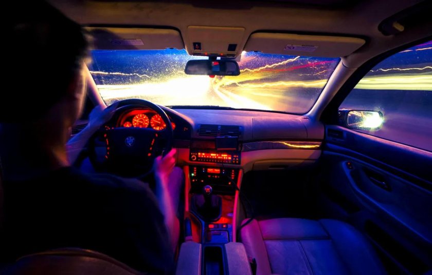 BMW e39 салон ночью