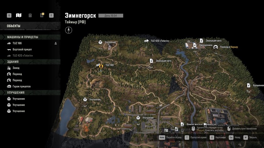 Где находится Zikz 605r в SNOWRUNNER