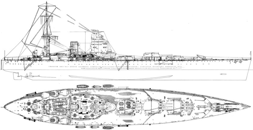 Линкор Ришелье чертежи