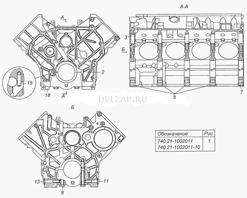 Блок цилиндров 740.21-1002011