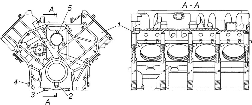 Головка блока цилиндров ЯМЗ 238 чертеж