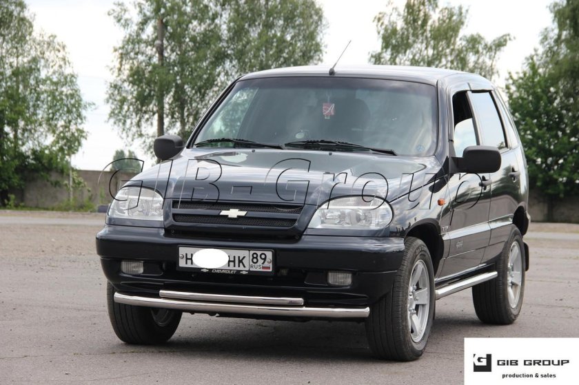 Защита переднего бампера Нива Шевроле