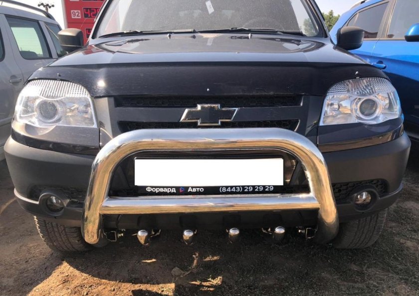 Защита переднего бампера Niva Chevrolet