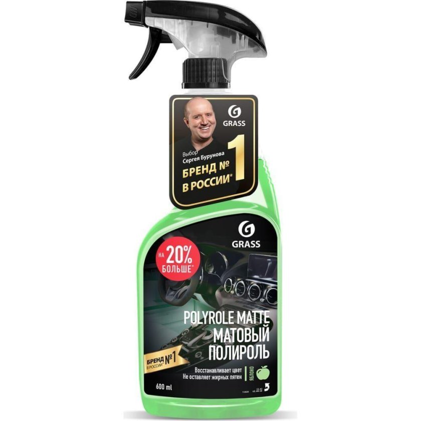 Полироль очиститель пластика матовый grass