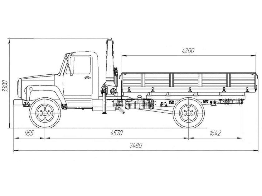 Габариты кузова ГАЗ 3309 самосвал
