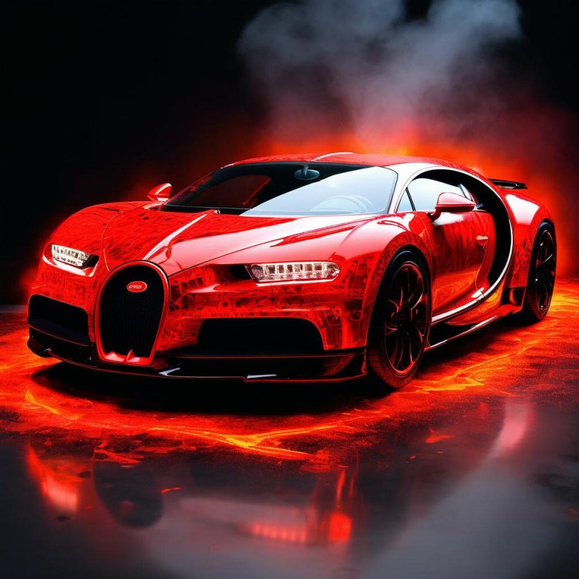 Бугатти чирон красная