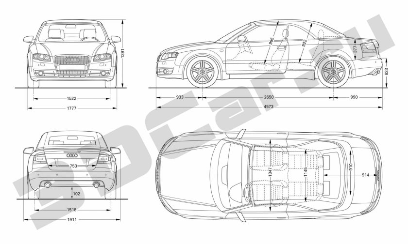 Габариты Ауди а6 с6 седан