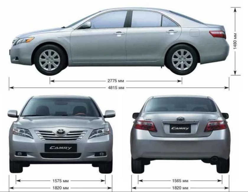 Габариты Тойота Камри 40