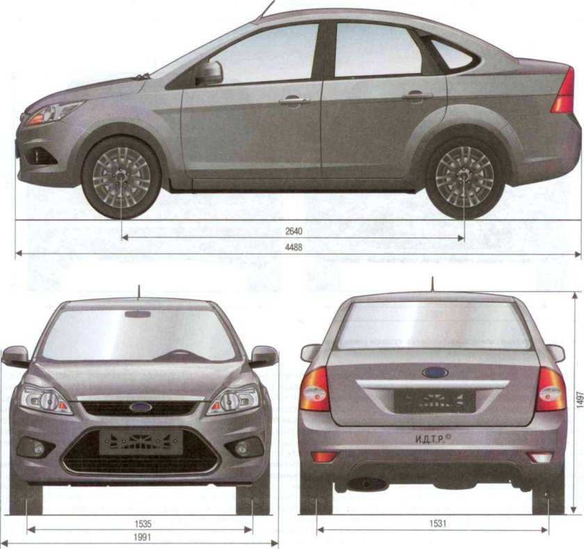 Ford Focus 2 седан габариты
