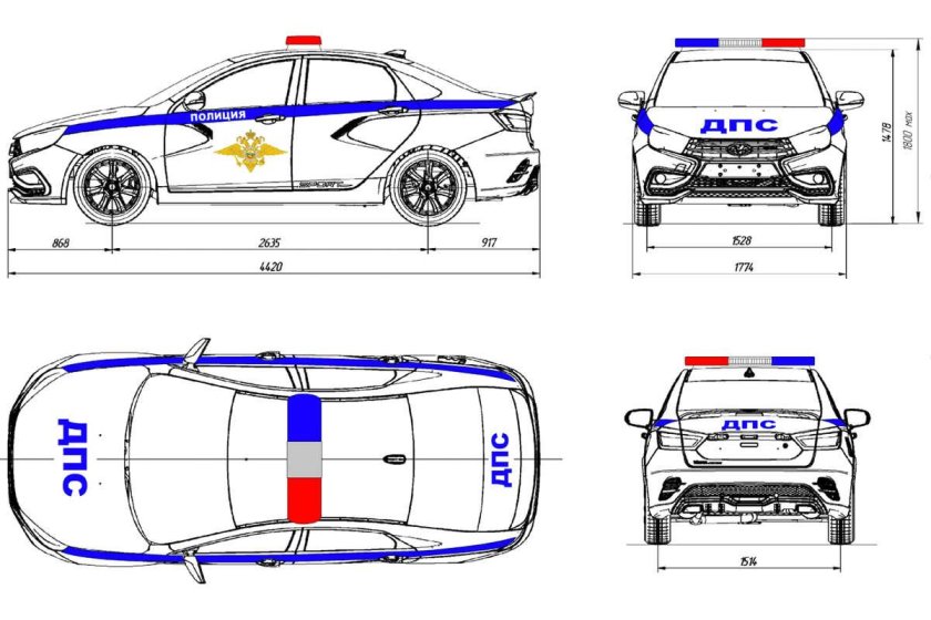 Чертеж Лада Веста фл
