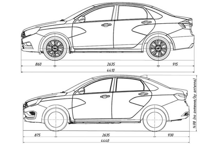 Лада Веста чертеж