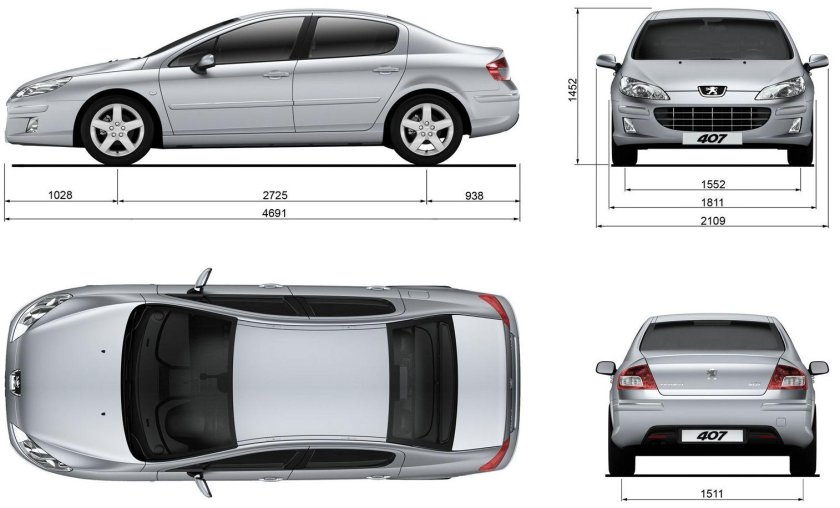 Габариты Пежо 408 габариты