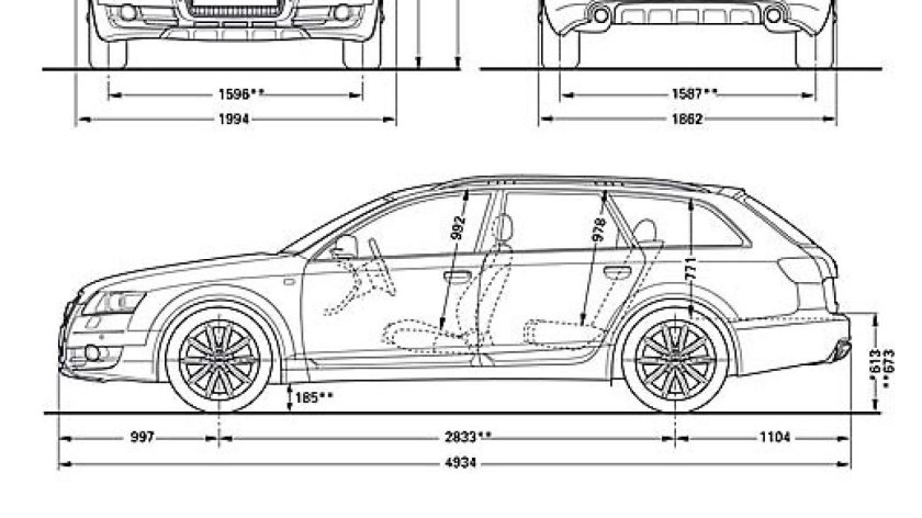 Ауди а4 универсал габариты