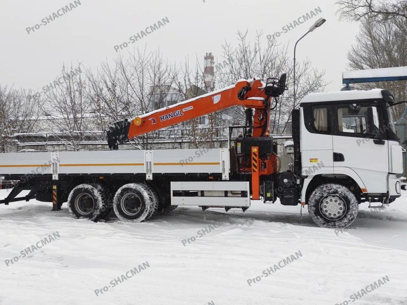Бортовой Shacman 8х4 с КМУ Hangil HGC 1235